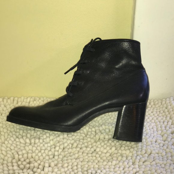 Diba leather lace up heeled booties 6.5 - Picture 2 of 14